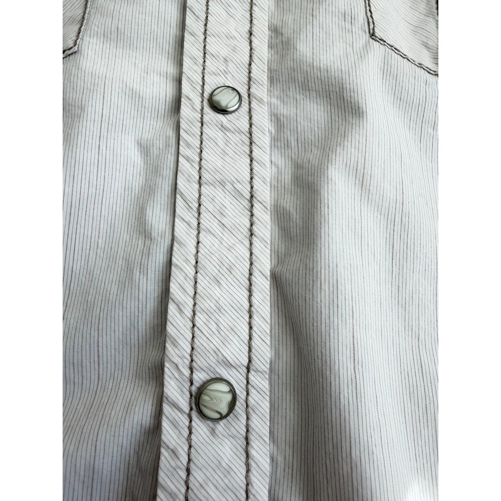 Buckle Black Mens Slim Fit Textured Snap Front Shirt Large White Western Y2K - Picture 8 of 9